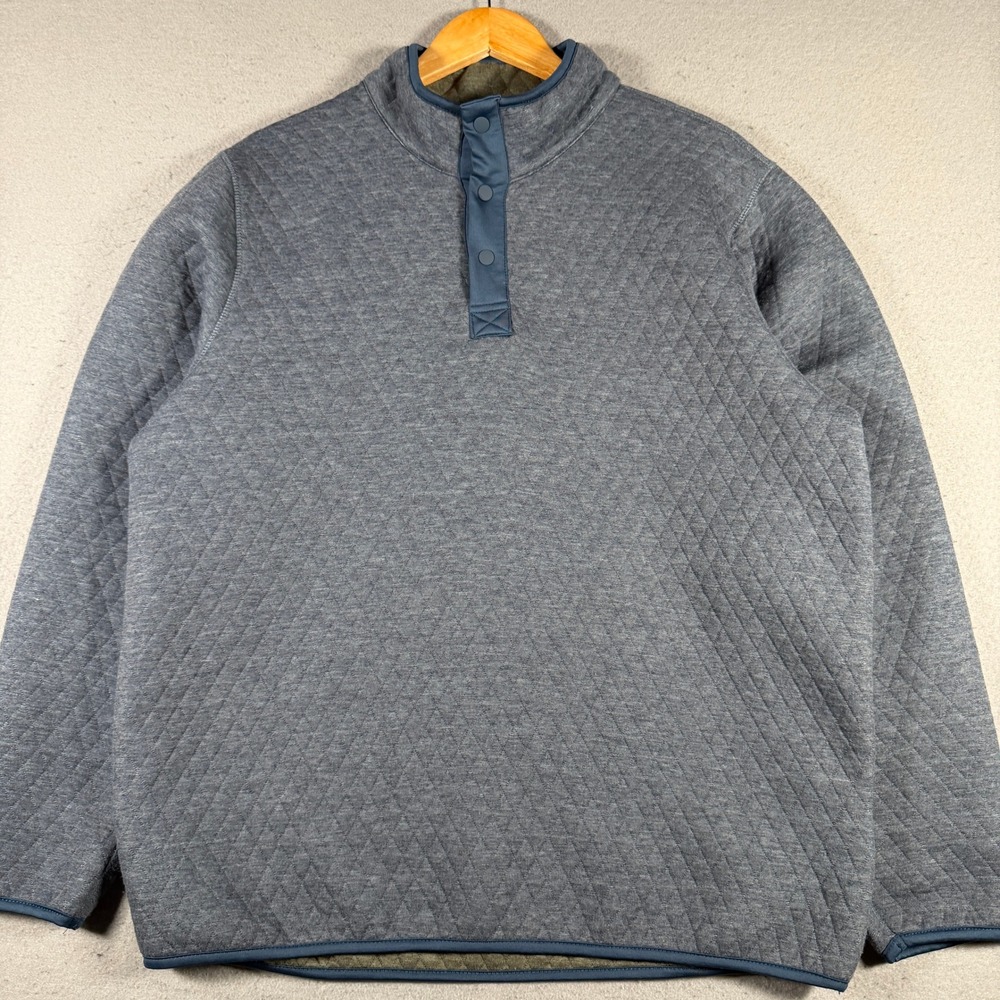 Wilkens Bros Heritage Collection Quilted Snap Neck Pullover Sweatshirt Men‎ XL